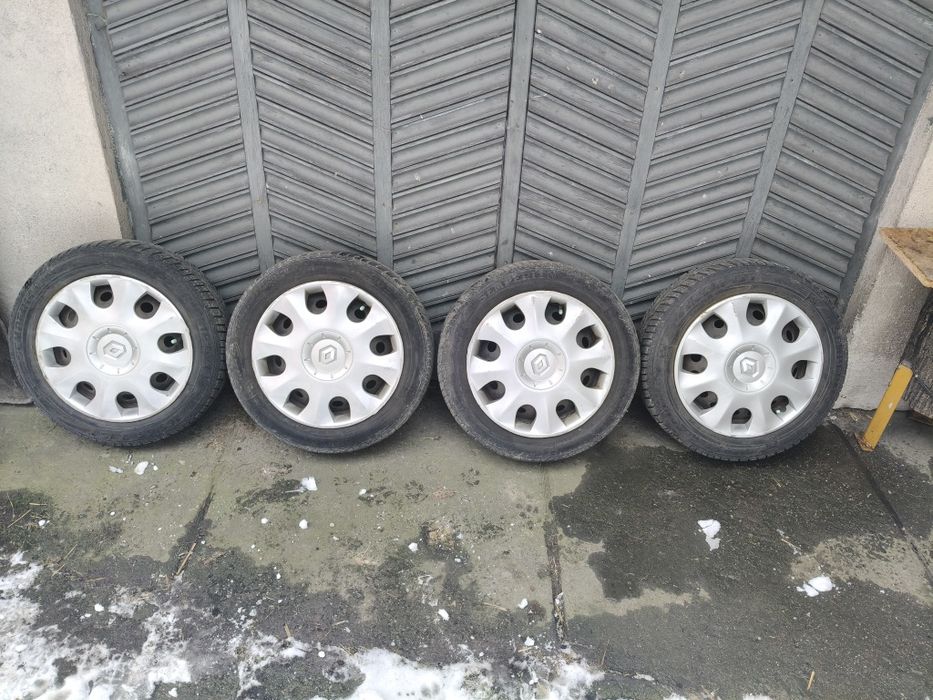 4x koło zimowe renault clio 3, felgi stalowe, kołpaki 15", 4x100, 65,1