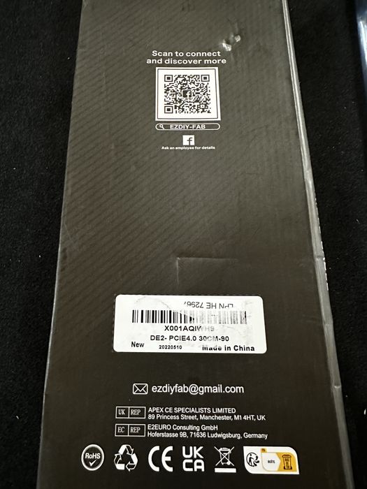 Райзер для відеокарти Ezdiy Fab Підтримує РСІЕ 4.0/3.0/2.0/1.0