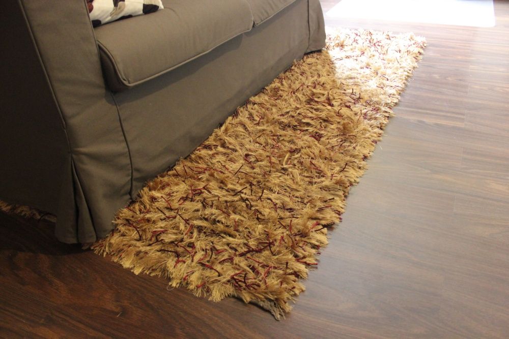 Tapete Tricana pêlo longo 182cm X 121cm (red/gold)