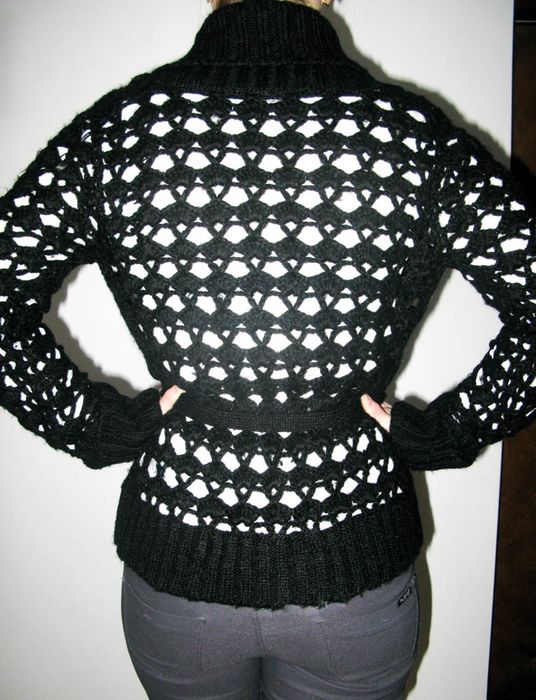 Sweter ażurowy ciepły czarny 40 L dorothy perkins 12 damski duzy