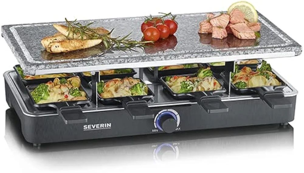 Grill elektryczny raclette severin 2372 8 patelni 1300w kamień natural