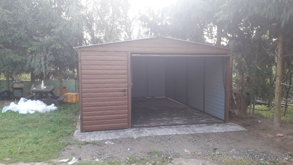 Garaże blaszaki Producent Cała Polska drewnopodobny
