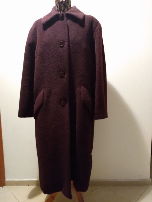 Płaszcz Pierre Cardin Bordo - BURGUND, Alpaca + Wełna,  rozmiar L /XL