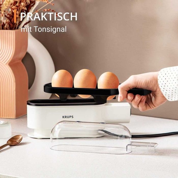 Krups Ovomat Trio jajowar, na maks. 3 jajka, w zestawie kubek z miarką