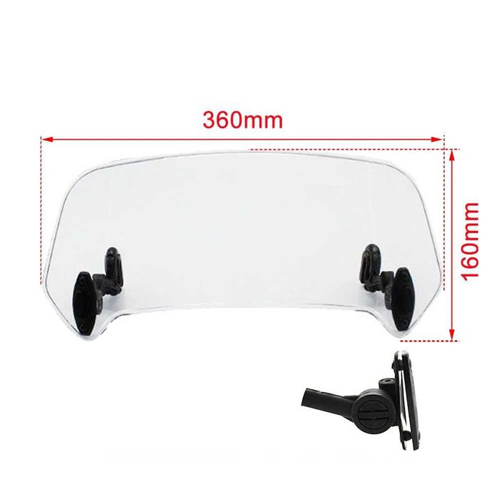 Extensão Universal para Parabrisas de Moto Ajustável com Furação