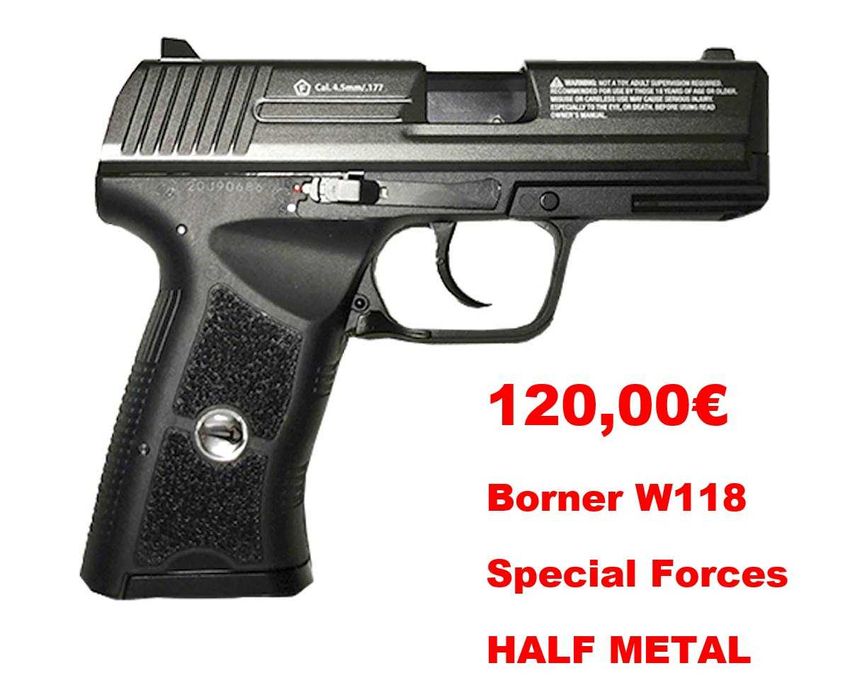 Pistola Pressão de AR(CO2)  + SwissArms Colt 1911 Blowback 4.5mm METAL