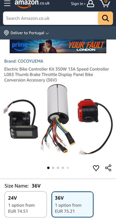 Kit controlador velocidade p Bi cicleta ou troti nete ou  scooter