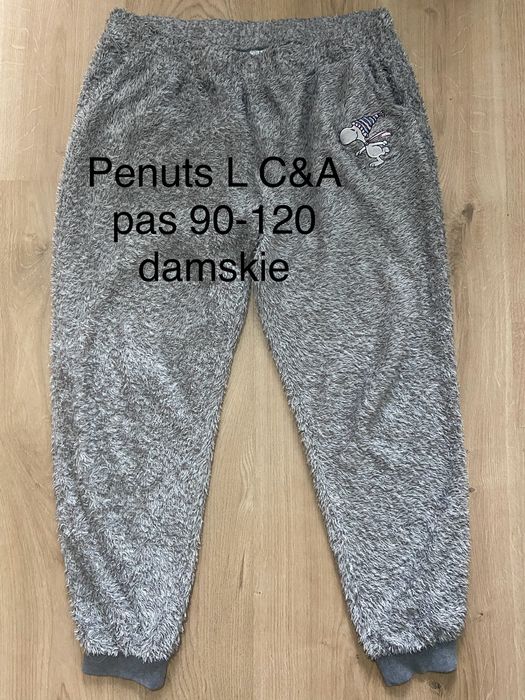 C&A Peanuts rozm L szare spodnie ciele dresowe piżama kudłate Vintage