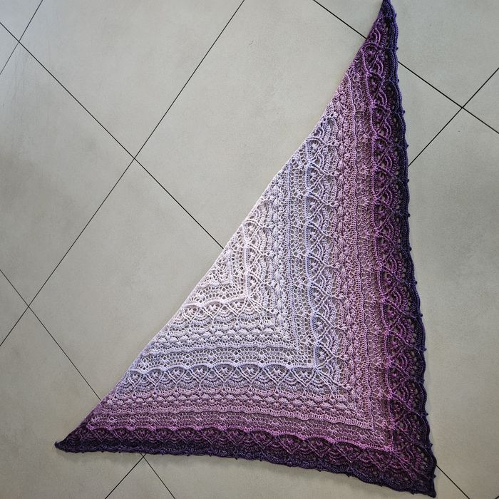 Chusta robiona ręcznie na szydełku rękodzieło Handmade
