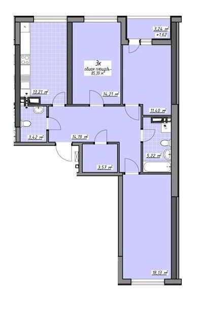 3-rooms apartment apartment by the address (area 85,4 m²) - Atlanta.ua - photo 6