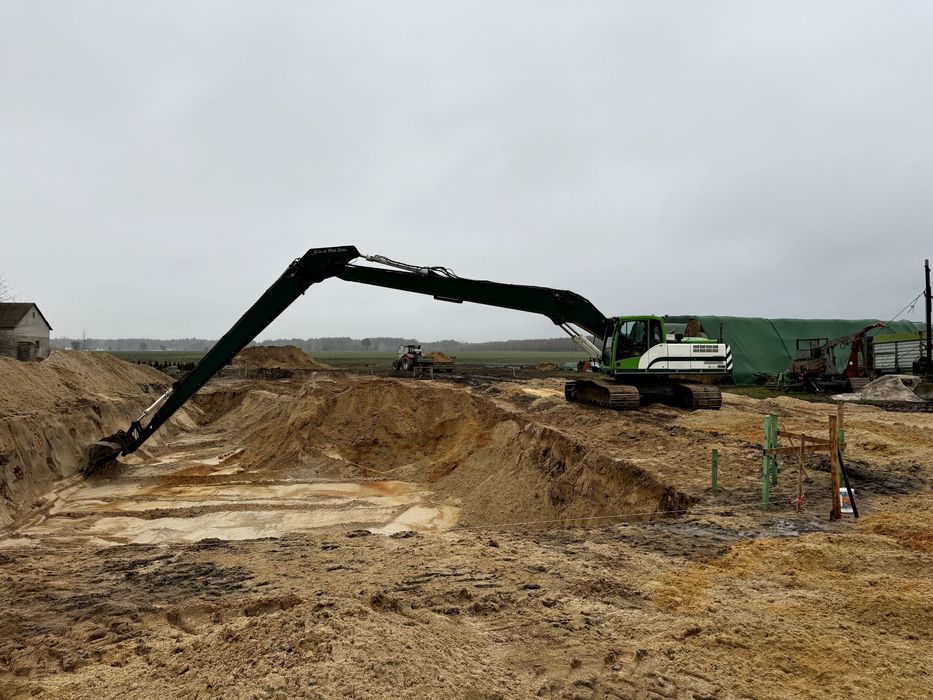 Kopanie stawów - Koparki long reach! Roboty Ziemne