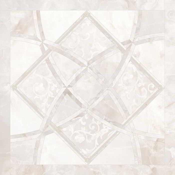 VERSACE Płytki gresowe Emote Onice Bianco Intarsio 78x78