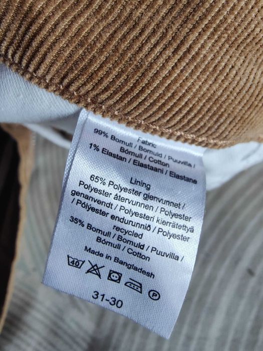 Джинсы (chino вельвет Dressmann Норвегия w31 stretch beidge.