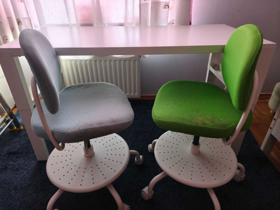 Biurko dziecięce Pahl Ikea 96x58 z regulacją wysokości 59/66/27cm plus 2 krzesła gratis