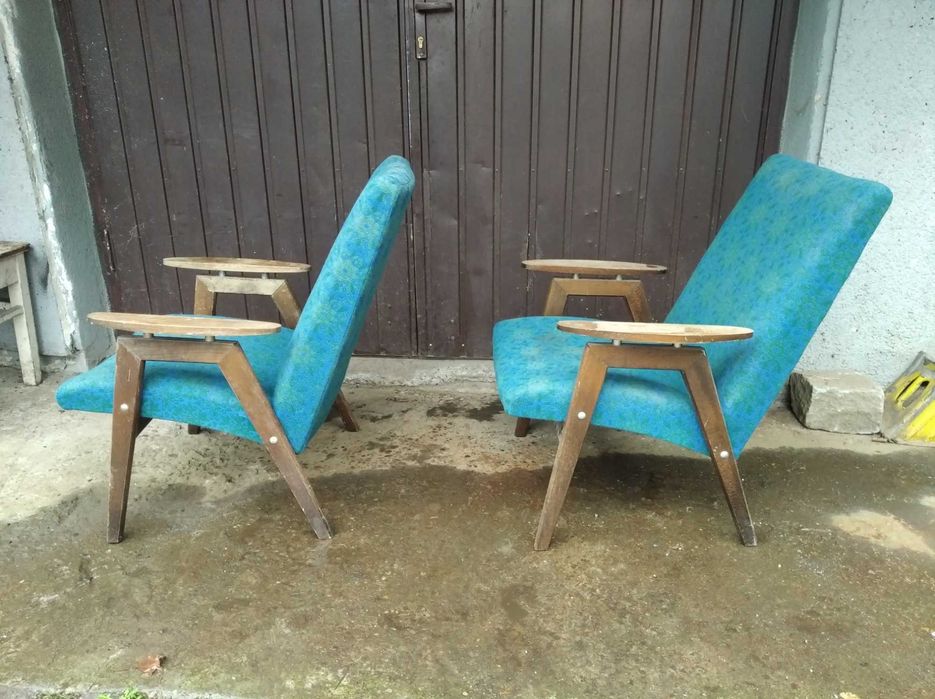 Zabytkowy fotel TON SMIDEK typ 6950 Czechosłowacja PRL antyk 2 sztuki