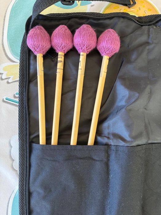 Pad de treino percussão + 8 baquetas + saco de transporte