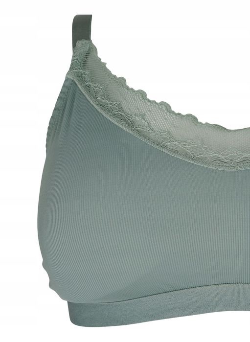 Zizzi 44 2xl Prążkowany Elastyczny Biustonosz Top Z Koronką Plus Size