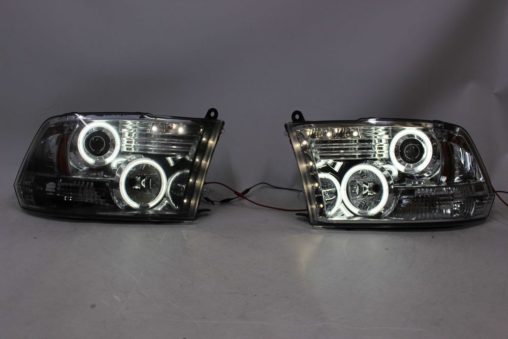 Lampy reflektory przednie przód DODGE RAM 09-18 RINGI LED TUNING CHROM