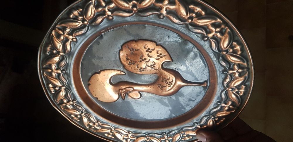 Prato decorativo em cobre