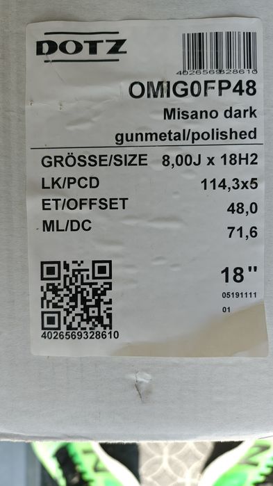 Dotz Misami Dark felga 18cali 1szt