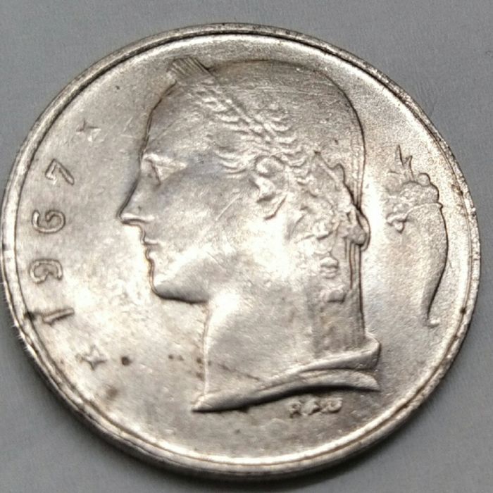 Moeda de 1 franco belga.