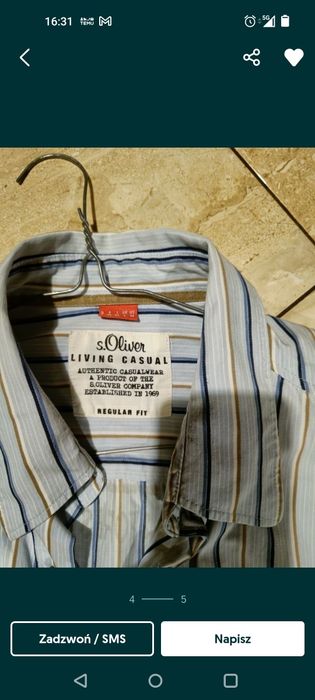 Koszula męska S Oliver rozmiar L z krótkim rękawem .