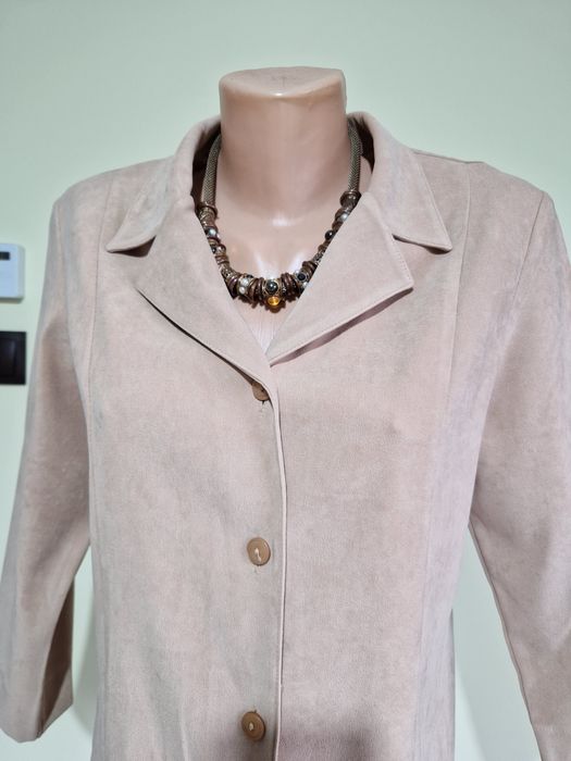 Bluzka koszulowa ciemny beż wiązana sznureczkami