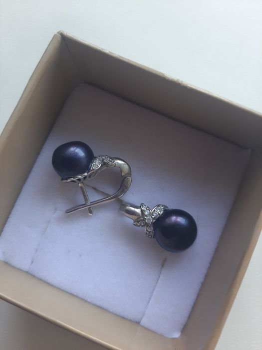 Продам серьги с жемчугом серебро