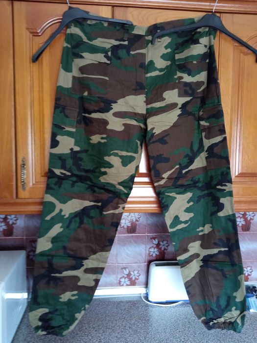 Calças camufladas militares Exército Italiano Woodland caça e airsoft