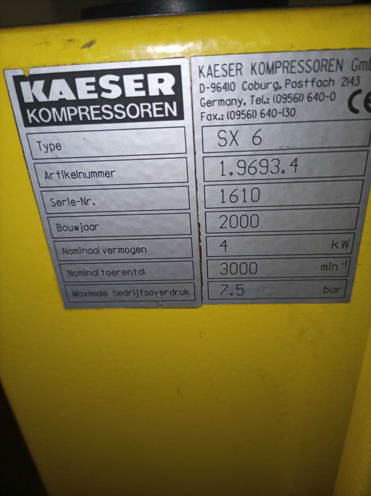 Kaeser SX 6/4 kw / 750 l. na minutę