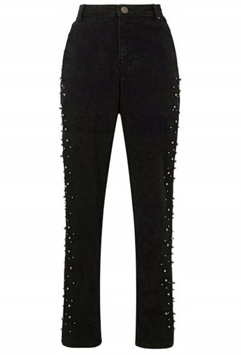 Nowe spodnie dżinsowe z perłami Denim Anthology Sadie Slim 12 Petite