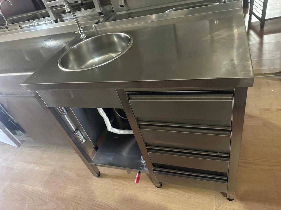 Bancada em Inox com Lava-Loiça e Gavetas - Ocasião