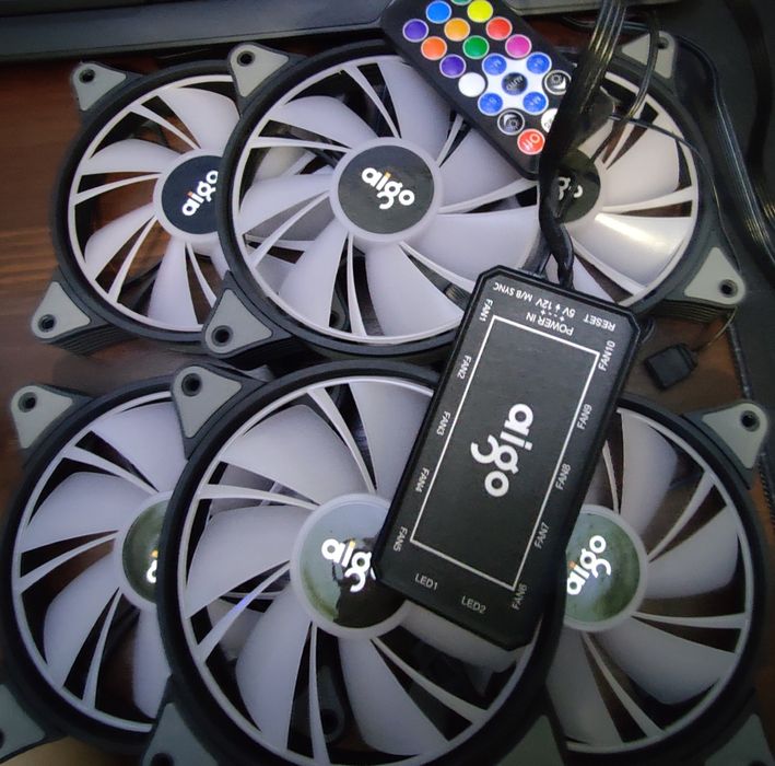 ARGB вентилятори Aigo з контролером 6шт