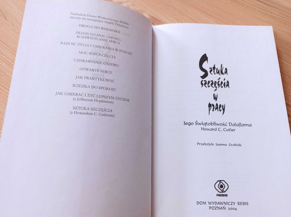 "Sztuka szczęścia w pracy", aut. Dalajlama XIV, Howard C. Cutler