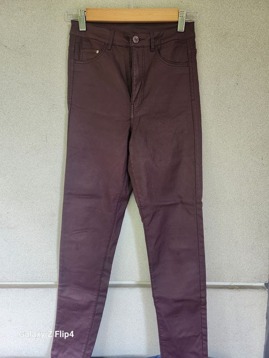 HM - Spodnie woskowane z wyższym stanem, S