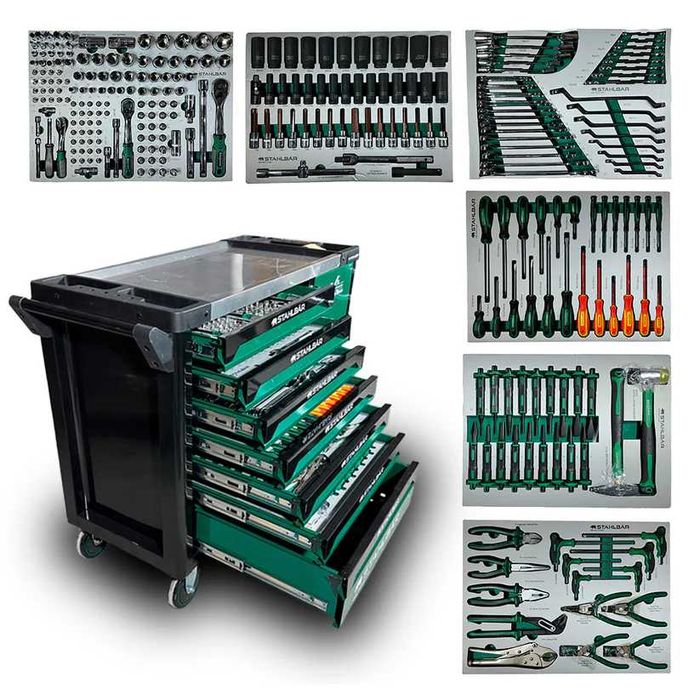 wózek warsztatowy wyposażony