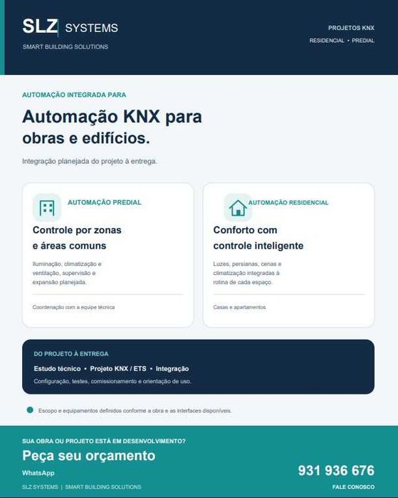 Automação KNX para obras, edifícios e apartamentos