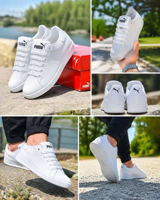 Пума мужские кросовки / puma / кросовки пума / кожаные красовки / кеды белые / красивки мужские / мягкие красивки