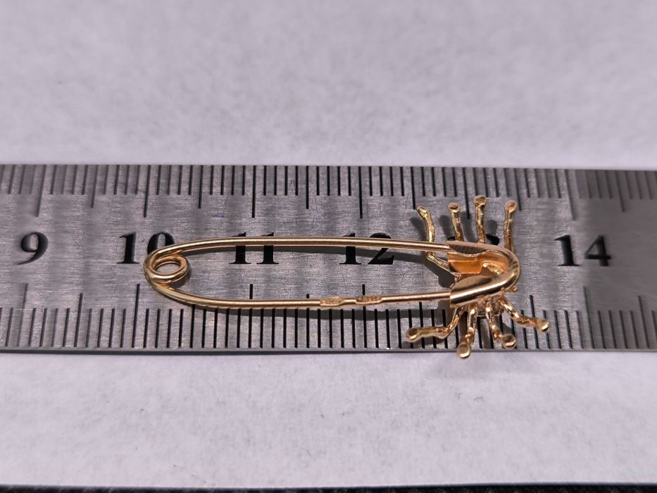 Булавка золотая Паук