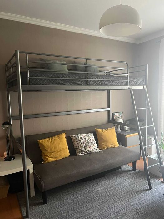 Beliche metálico com colchão + Sofá cama 3 lugares