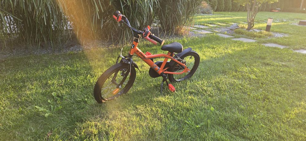 Rowerek dziecięcy BTWIN pomaranczowy 16"/ rower chłopiec, stan bdb