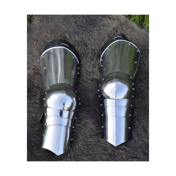 1 para późnośredniowiecznej zbroi na nogi ze stali - 1,2 mm  -VM