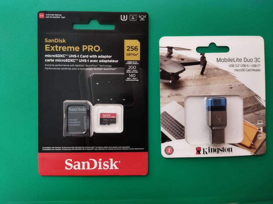 Карти пам'ятi 2в1-SanDisk ExtremePro 256GB+Soni 64gb PSVita набiр 5в1