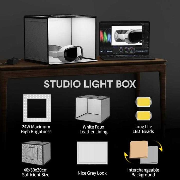 RALENO Photo Studio Box PKL-D550 Pudełko na Zdjęcia 6 Kolorów Tła