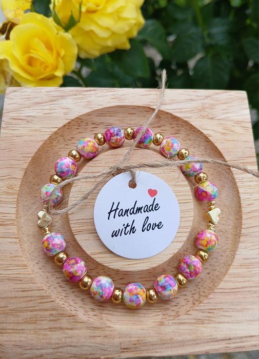 Bransoletka z kamienia naturalnego Howlit Handmade