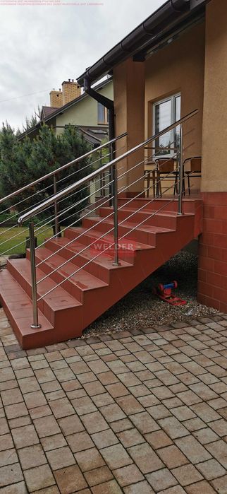 Balustrada nierdzewna szklana balkon francuski Harfa antracyt malowana