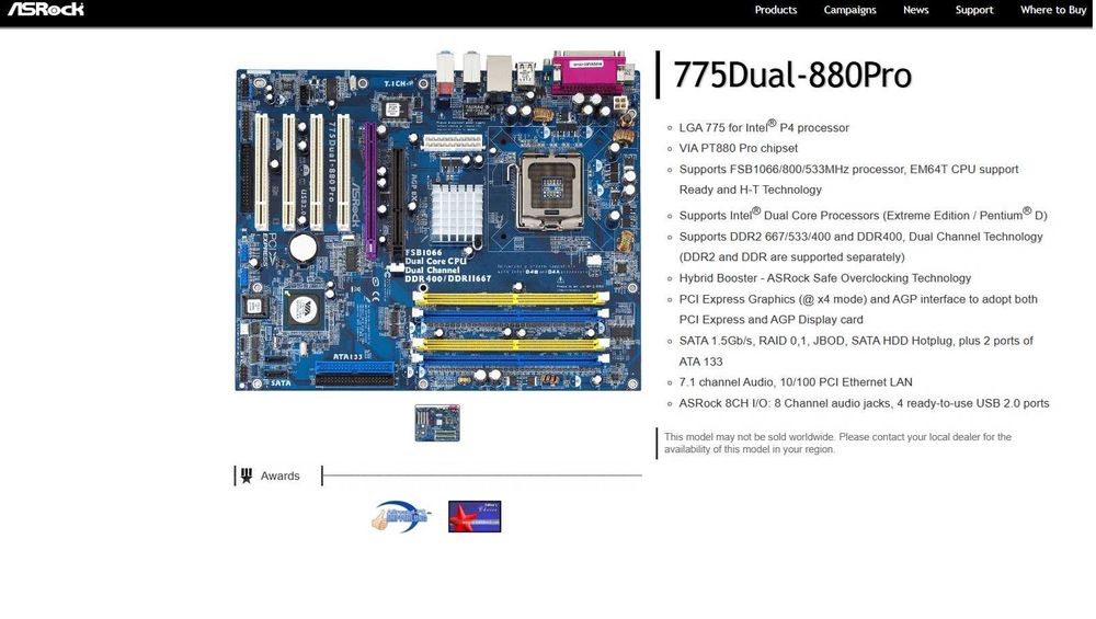 motherboard ASROCK 775 + INTEL PENTIUM 4 3.0GHZ + 2 GB RAM