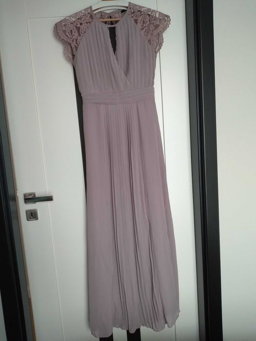 TFNC – Szara sukienka maxi, wesele, druhna