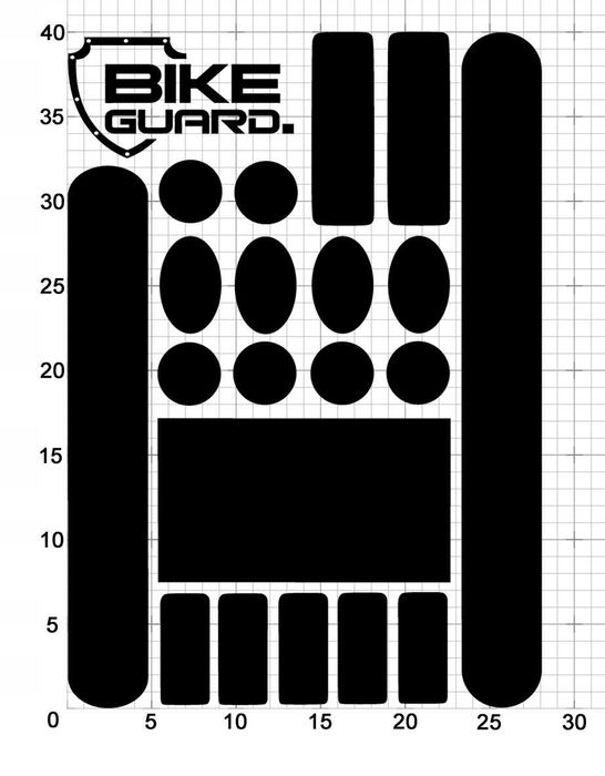 Naklejki Ochronne Na Rower 20szt 40x28cm BEZBARWNE