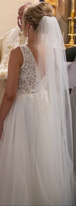 Suknia ślubna roz.S/M + 2 welony!!